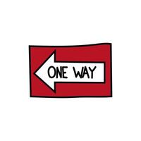 one way signal traffic icon vector