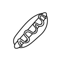 delicioso icono de comida rápida de hot dog vector