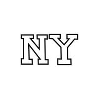 icono de estilo de línea de palabra de nueva york vector