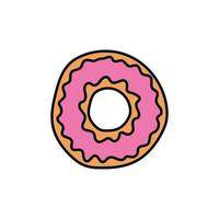 delicioso, dulce, rosquilla, panadería, icono vector