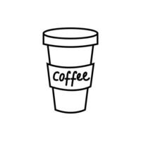 delicious coffee in plastic container icon vector