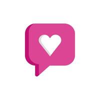 happy valentines day speech bubble with heart icon vector