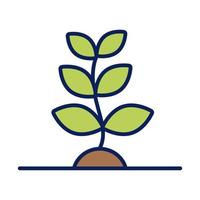 growth of the sown plant line and fill style icon vector