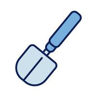 shovel gardening tool line and fill style icon vector