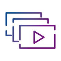 template with play button video content gradient style icon vector