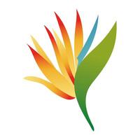 beautiful heliconia flower gradient style icon vector