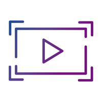 template with play button video content gradient style icon vector