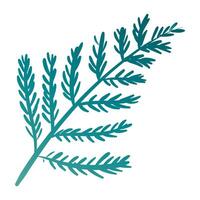 branch with leafs botanical gradient style icon vector