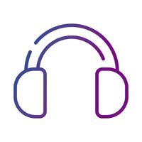 headset audio device gradient style icon vector