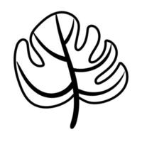leaf fingered line style icon vector