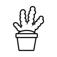 growth plant in ceramic pot line style icon vector