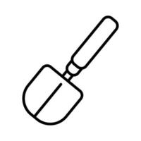 icono de estilo de línea de herramienta de jardinería de pala vector