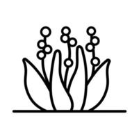 growth of the sown plant with seeds line style icon vector