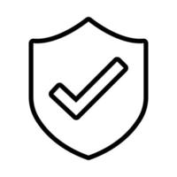 shield secure and check symbol line style icon