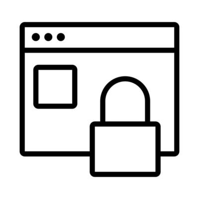 webpage template with padlock line style icon