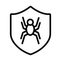 shield secure with spider line style icon vector