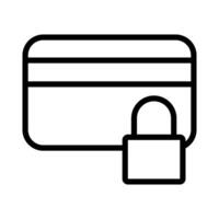 safe padlock with credit card data security line style vector