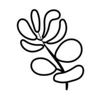 branch with leafs line style icon vector