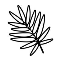 branch with leafs line style icon vector