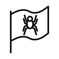 flag with spider security line style icon vector