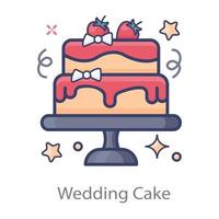 pastel de boda y artículo de panadería vector