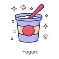 estilo taza de yogur vector