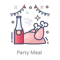 Party Meal and ketchup vector