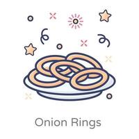 Onion Rings Served vector