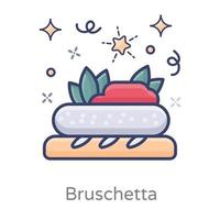 Italian Cuisine Bruschetta vector