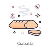 Italian Bread Ciabatta vector