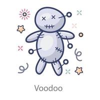 Voodoo Doll with needles vector