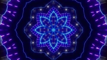 Quickly Blinking Neon Light Flowering Kaleidoscope video