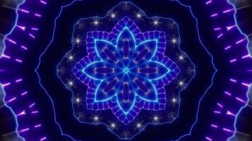 Quickly Blinking Neon Light Flowering Kaleidoscope video