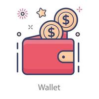 Wallet  with Dollar coins vector