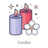 Burning Spa Candles vector