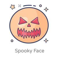 Spooky Face pumpkin vector