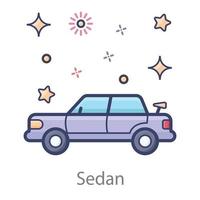 Sedan in Trendy Style vector