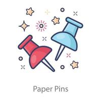 Paper Pins Thumbtack vector