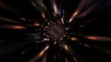 boucle de visualisation particules volantes dans un tunnel de trou de ver hyperspatial video