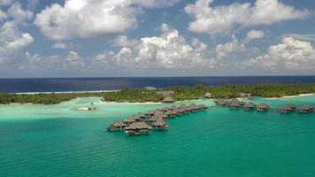 Aerial view of resort in Bora Bora, French Polynesia. video