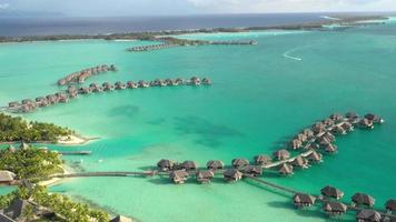 Aerial view of resort in Bora Bora, French Polynesia. video