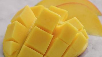 Fresh sliced mango video