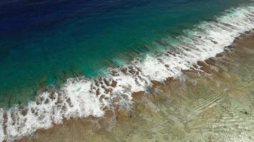 Aerial view of beach in Bora Bora, French Polynesia. video