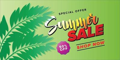 Colorful Luxury Summer sale tropical banner template vector
