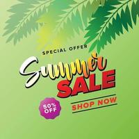 Colorful Luxury Summer sale tropical banner template vector