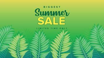 Colorful Luxury Summer sale tropical banner template vector