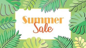 Colorful Luxury Summer sale tropical banner template vector