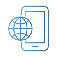 smartphone with sphere browser payments online gradient style vector