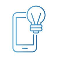 smartphone with bulb payments online gradient style vector