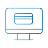 credit card with desktop payment online gradient style vector